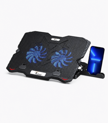 Techie 2 Fan Laptop Cooling Pad with Mobile Stand | Dual USB Powered Cooling Stand for Up to 15.6-inch Laptops