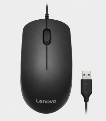 Lenovo 110 Wired USB Mouse for Laptop & Desktop – Black